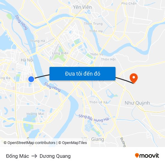 Đống Mác to Dương Quang map