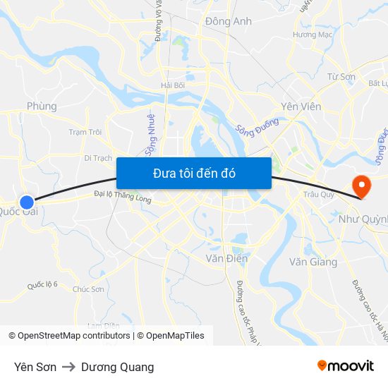 Yên Sơn to Dương Quang map