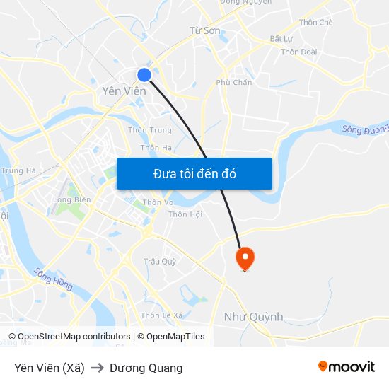 Yên Viên (Xã) to Dương Quang map