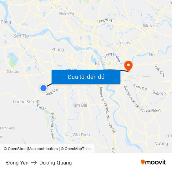 Đông Yên to Dương Quang map