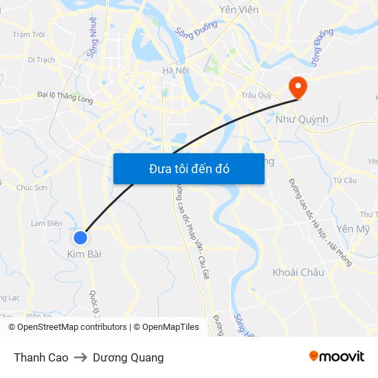 Thanh Cao to Dương Quang map