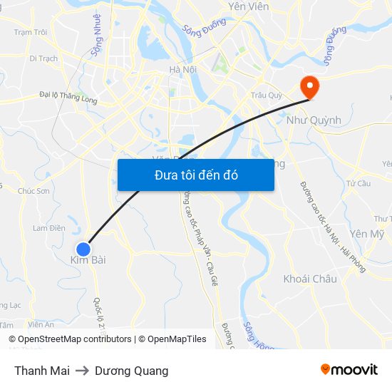 Thanh Mai to Dương Quang map