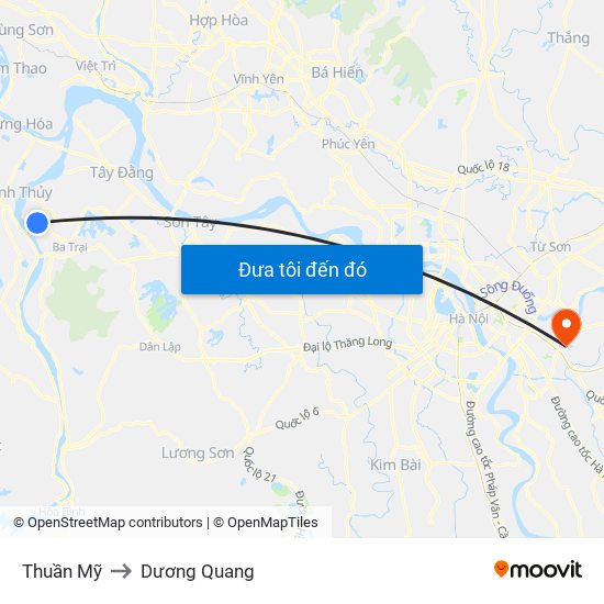 Thuần Mỹ to Dương Quang map