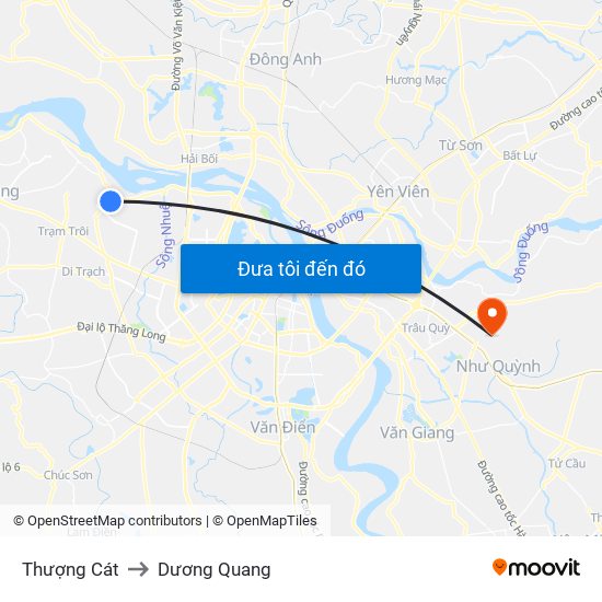 Thượng Cát to Dương Quang map