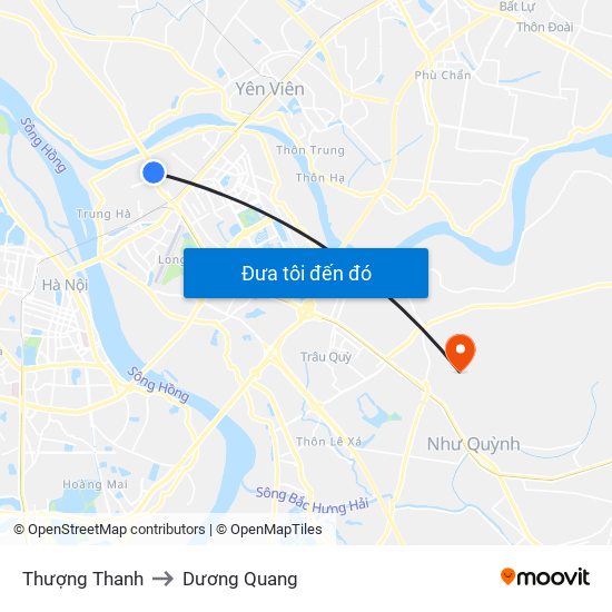 Thượng Thanh to Dương Quang map