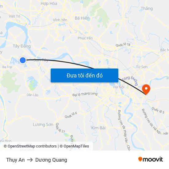 Thụy An to Dương Quang map