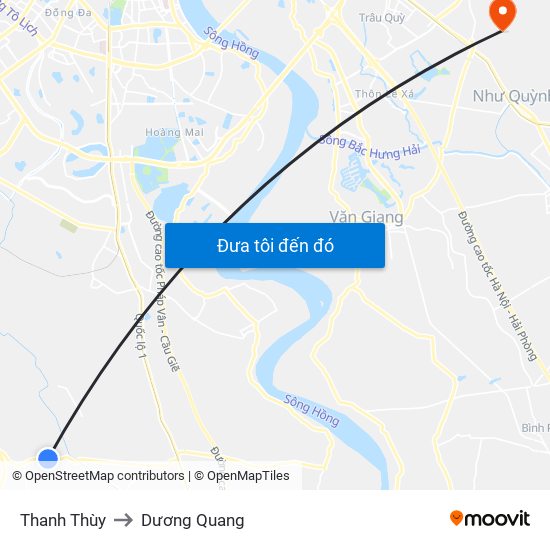 Thanh Thùy to Dương Quang map