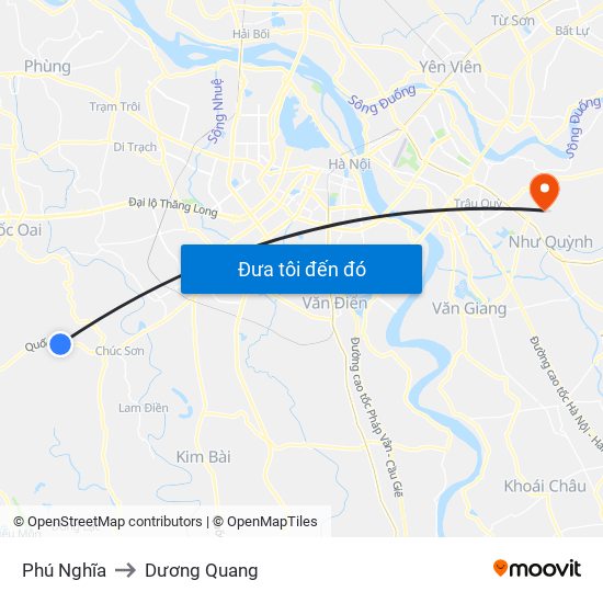 Phú Nghĩa to Dương Quang map