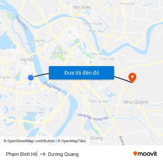 Phạm Đình Hổ to Dương Quang map