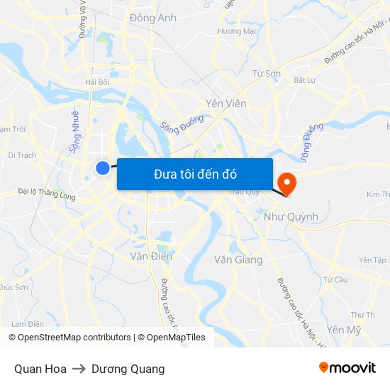 Quan Hoa to Dương Quang map