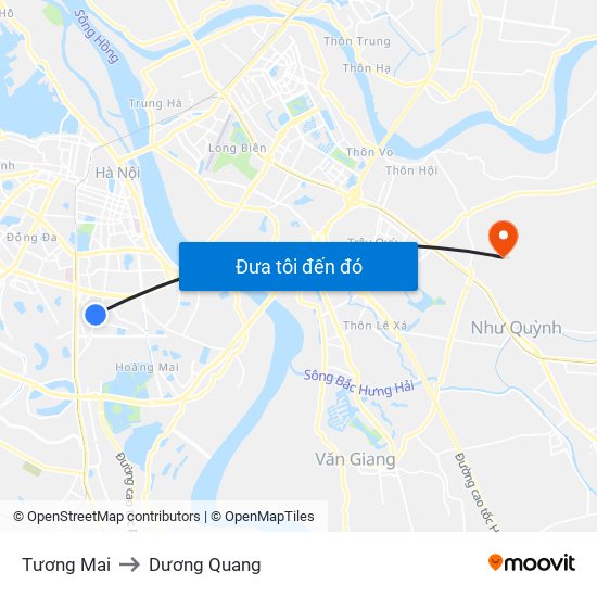 Tương Mai to Dương Quang map