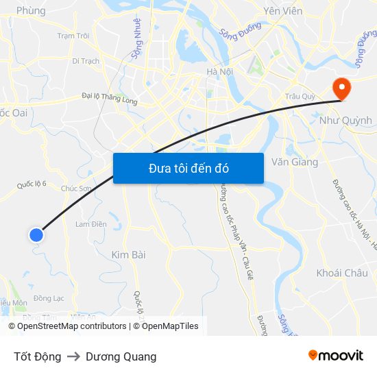 Tốt Động to Dương Quang map