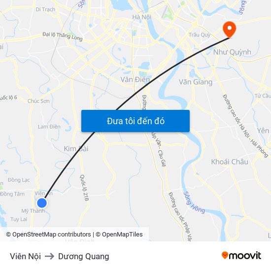 Viên Nội to Dương Quang map