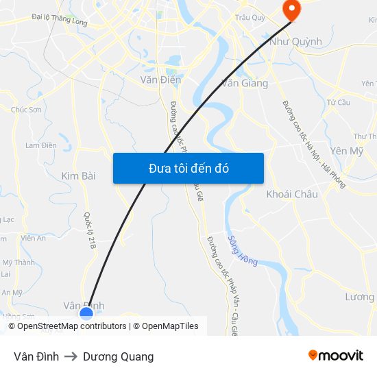 Vân Đình to Dương Quang map