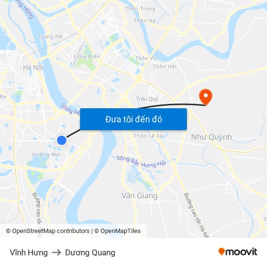 Vĩnh Hưng to Dương Quang map