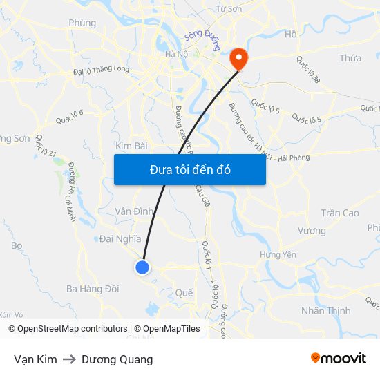 Vạn Kim to Dương Quang map