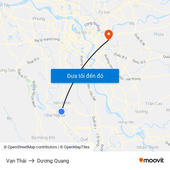 Vạn Thái to Dương Quang map