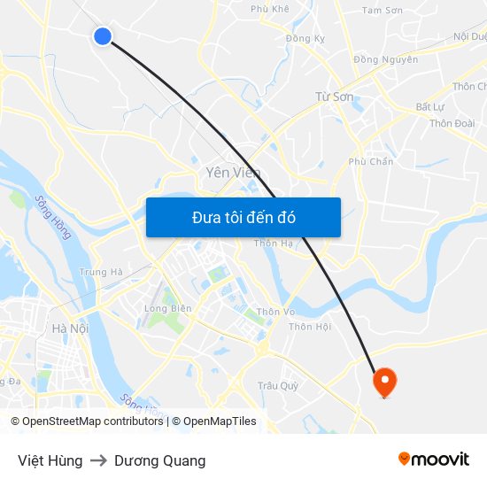 Việt Hùng to Dương Quang map