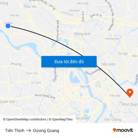 Tiến Thịnh to Dương Quang map