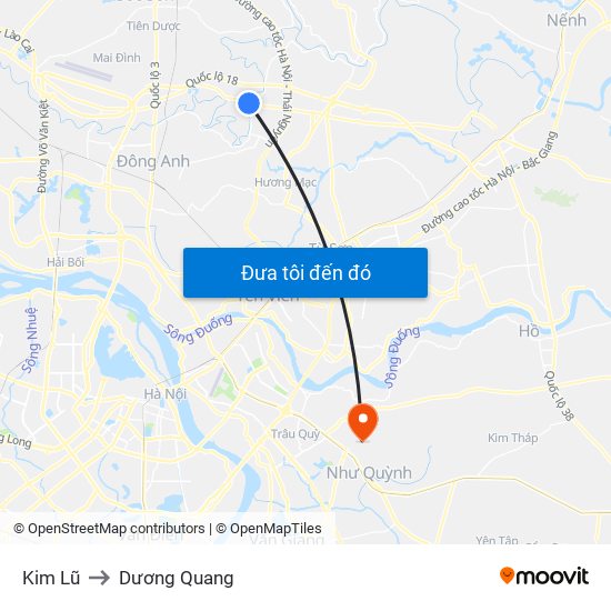 Kim Lũ to Dương Quang map