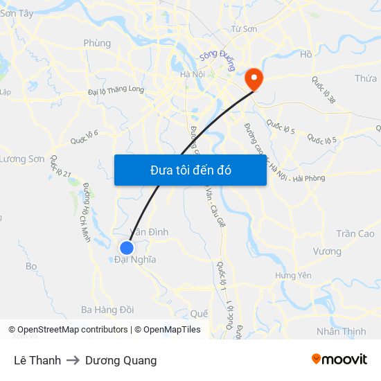 Lê Thanh to Dương Quang map