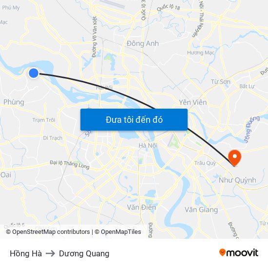 Hồng Hà to Dương Quang map