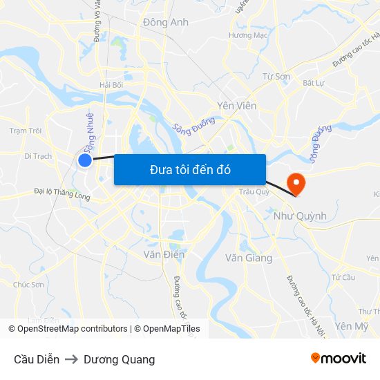 Cầu Diễn to Dương Quang map