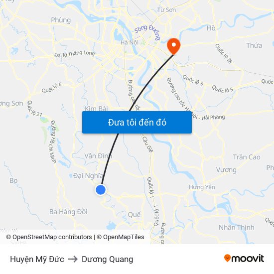 Huyện Mỹ Đức to Dương Quang map