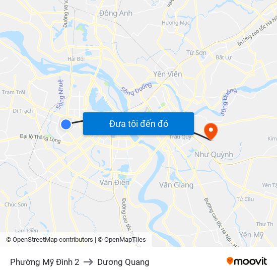 Phường Mỹ Đình 2 to Dương Quang map