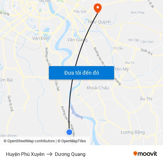 Huyện Phú Xuyên to Dương Quang map
