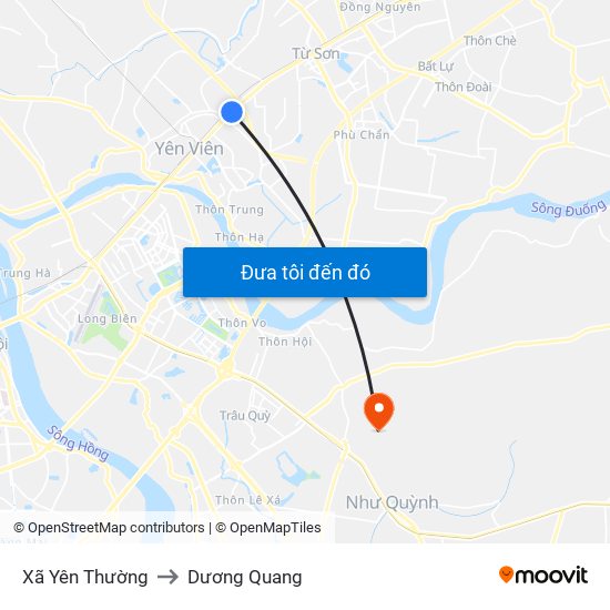 Xã Yên Thường to Dương Quang map