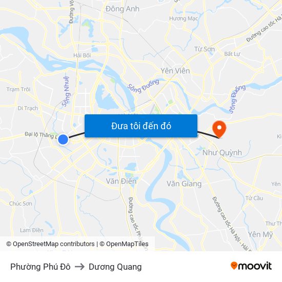 Phường Phú Đô to Dương Quang map