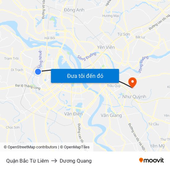 Quận Bắc Từ Liêm to Dương Quang map