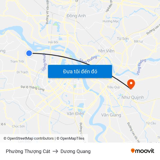 Phường Thượng Cát to Dương Quang map