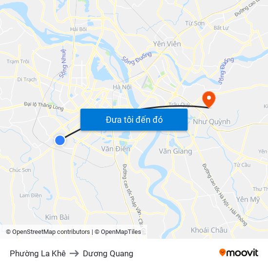 Phường La Khê to Dương Quang map