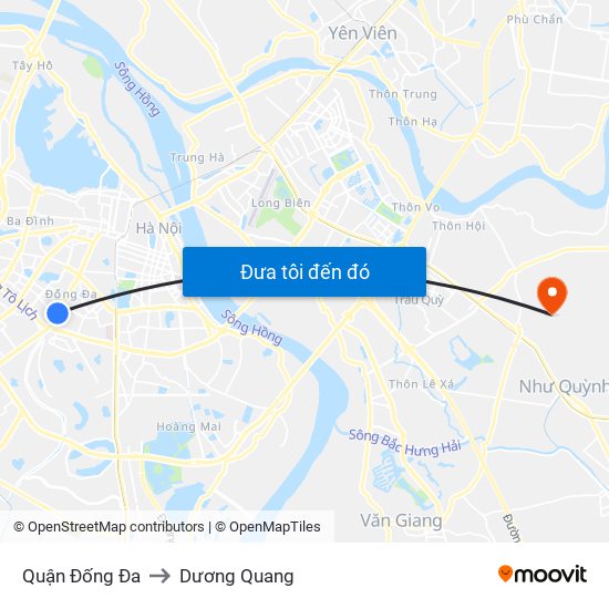 Quận Đống Đa to Dương Quang map