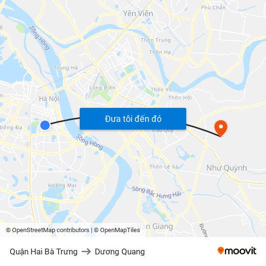 Quận Hai Bà Trưng to Dương Quang map