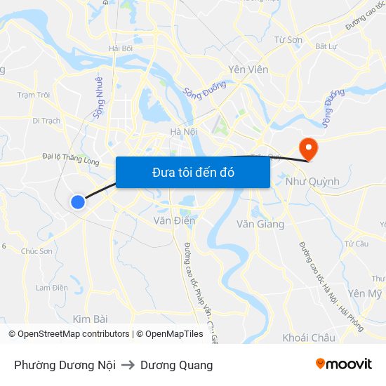 Phường Dương Nội to Dương Quang map