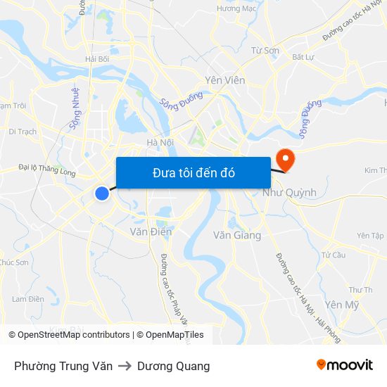 Phường Trung Văn to Dương Quang map