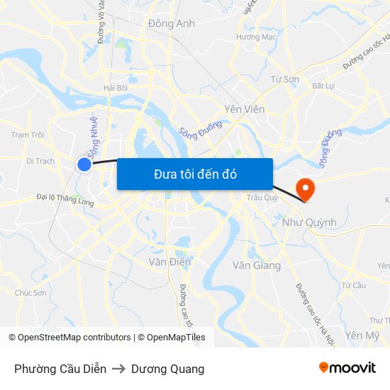 Phường Cầu Diễn to Dương Quang map