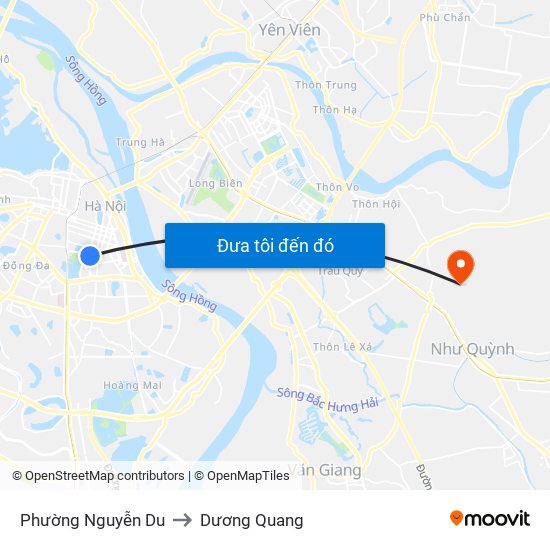 Phường Nguyễn Du to Dương Quang map