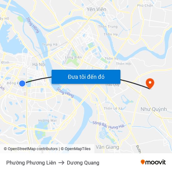 Phường Phương Liên to Dương Quang map