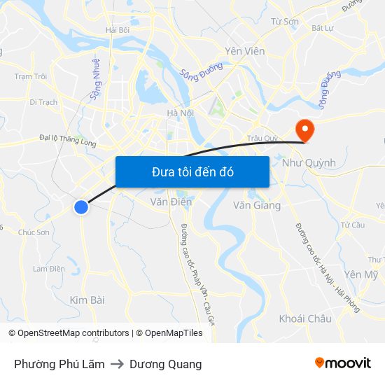 Phường Phú Lãm to Dương Quang map