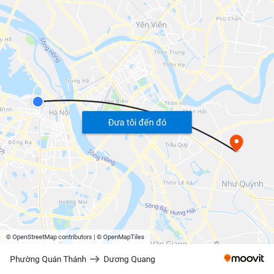 Phường Quán Thánh to Dương Quang map