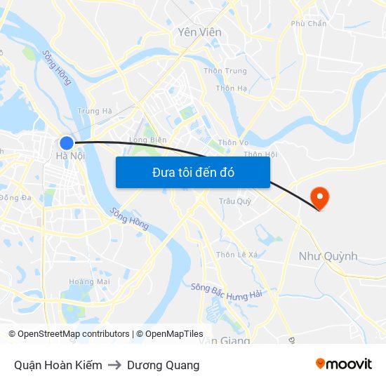 Quận Hoàn Kiếm to Dương Quang map
