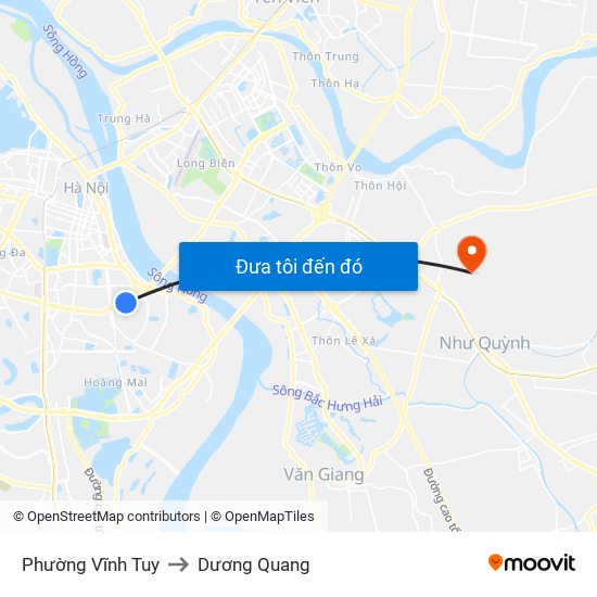 Phường Vĩnh Tuy to Dương Quang map