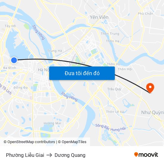Phường Liễu Giai to Dương Quang map