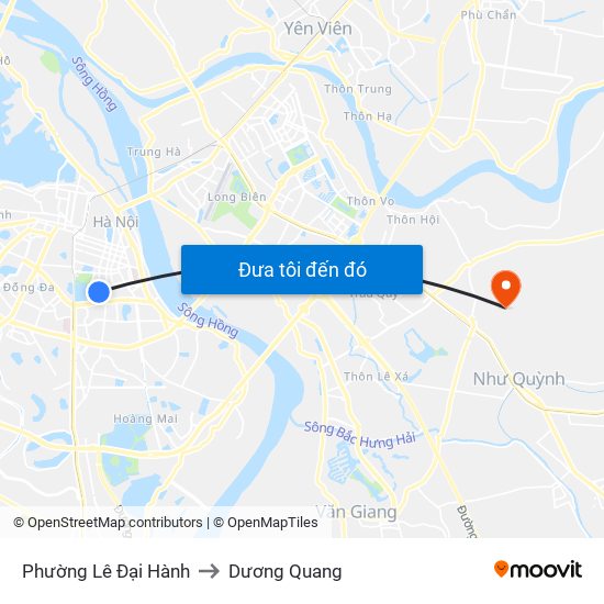 Phường Lê Đại Hành to Dương Quang map