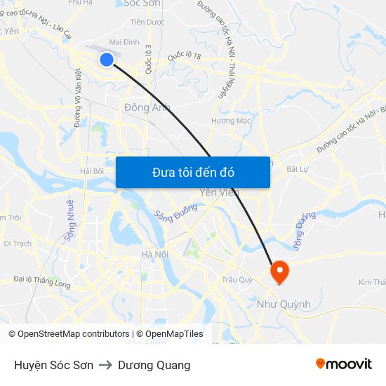 Huyện Sóc Sơn to Dương Quang map