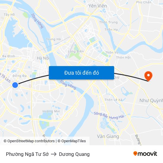 Phường Ngã Tư Sở to Dương Quang map